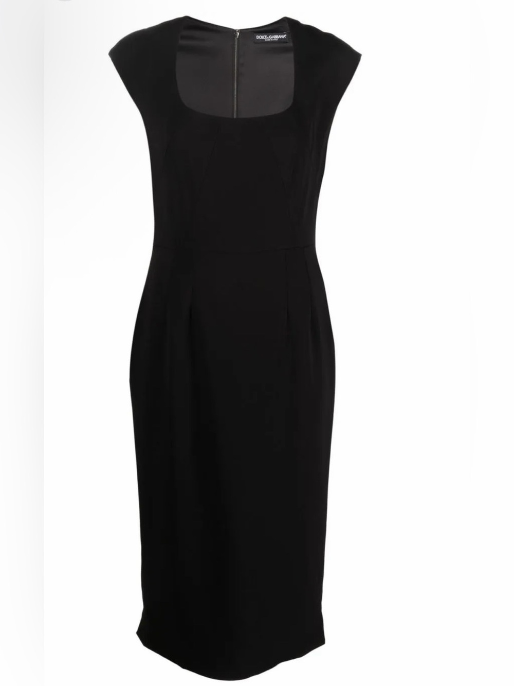 Dolce & Gabbana Black Midi Sheath Dress